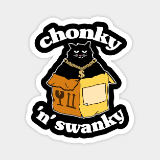 Funny Chonky ´n´ Swanky Black Cat In The Box Gift Magnet