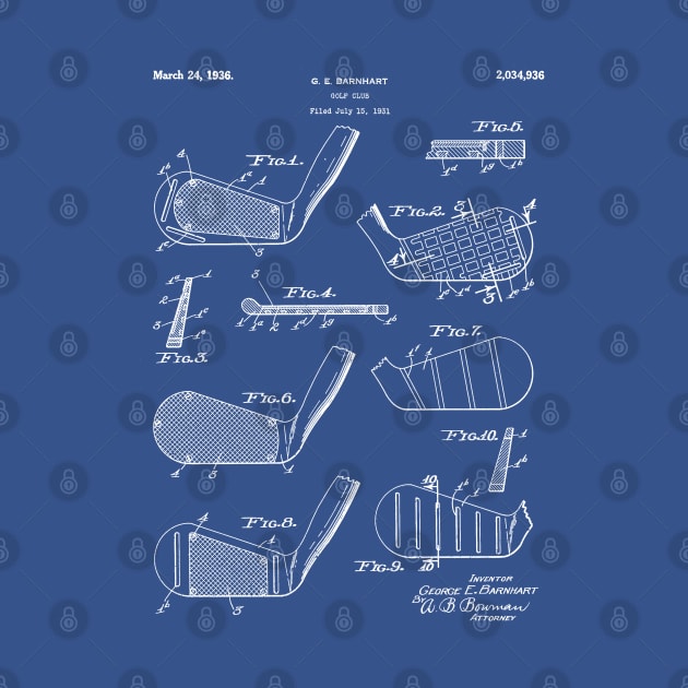 Golf Clubs Patent - Golfing Art - Blueprint by patentpress