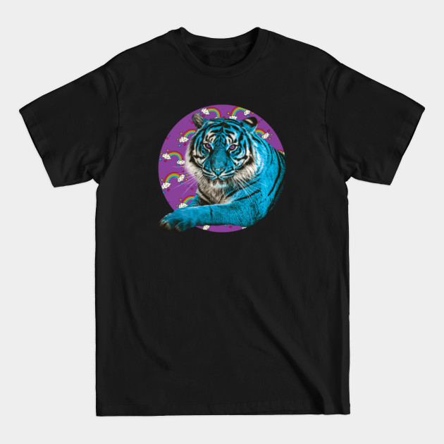 Discover 80's Style Teal Tiger - Tigers - T-Shirt