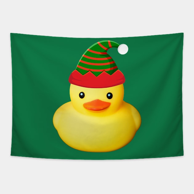 Cute Rubber Duck Christmas Elf Funny Goblin Costume Gift Tapestry by peter2art