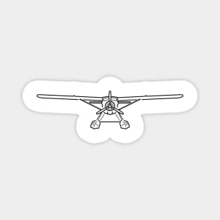 Float plane classic aircraft black outline graphic Magnet