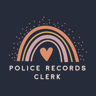 Police Records Clerk - Boho Casual Rainbow Dark Design T-Shirt