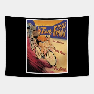 Le Tour Vintage Competing Tour De France Bicycle Racing Print Tapestry