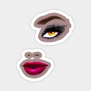 Eyelashes & Makeup In Vogue Lips Print Top Magnet