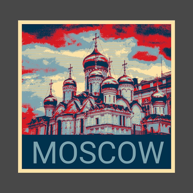 Moscow in Shepard Fairey style design by Montanescu