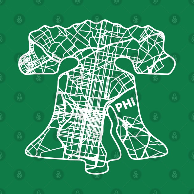 PHI Liberty Bell Philadelphia Street Map Philly Fan Favorite by TeeCreations