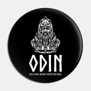 Norse Mythology Odin God Of War, Wisdom, Poetry And Magic Pin