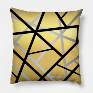 Gold/Silver/Black Pattern Pillow