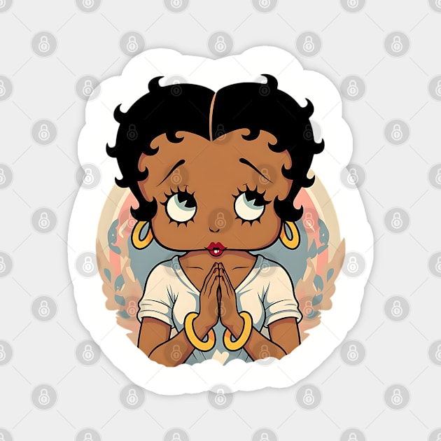 Black Betty Boop Praying Magnet by UrbanLifeApparel