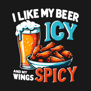 Beer Chicken WIngs Party Pub Crawl Bar Game Night Novelty Funny Beer T-Shirt