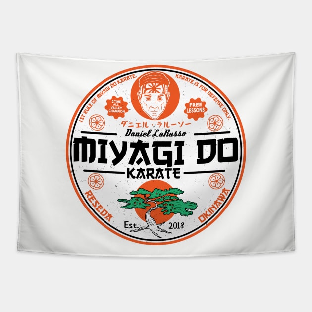 Miyagi  Do sensei LaRusso Tapestry by carloj1956