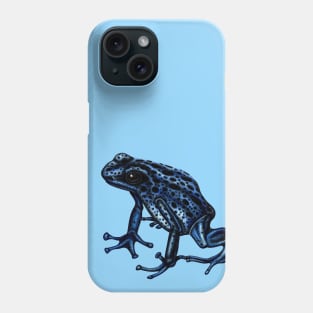 Blue poison dart frog illustration Phone Case