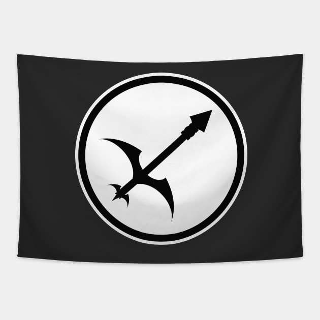 ZODIAC SERIES: SAGITTARIUS (BLACK &WHITE) Tapestry by inksquirt