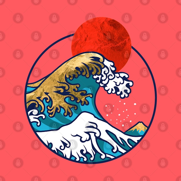 Golden Great Wave off Kanagawa by GreekTavern