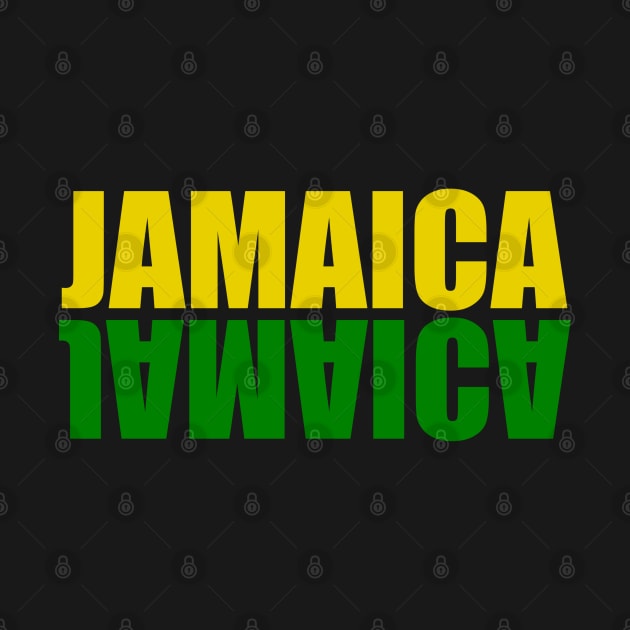 Jamaica mirrored in the colors of the Jamaican flag black green and gold by Artonmytee