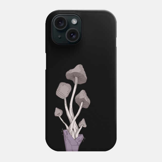 Crystal Mushrooms Phone Case by Cosmic Latte