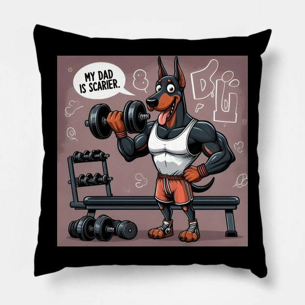 SCARY DOBERMAN Pillow by AdorableTees