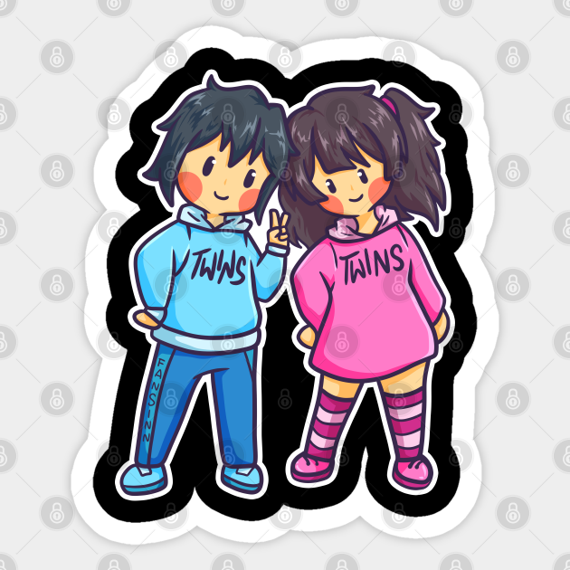 Twins Girl Boy Woman Man Family Gift Twins Sticker Teepublic Au Twins Girl Boy Woman Man Family Gift Twins Sticker Teepublic Au