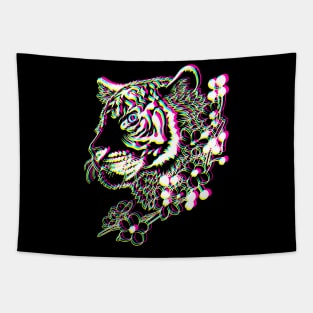 3D effect tiger Tapestry