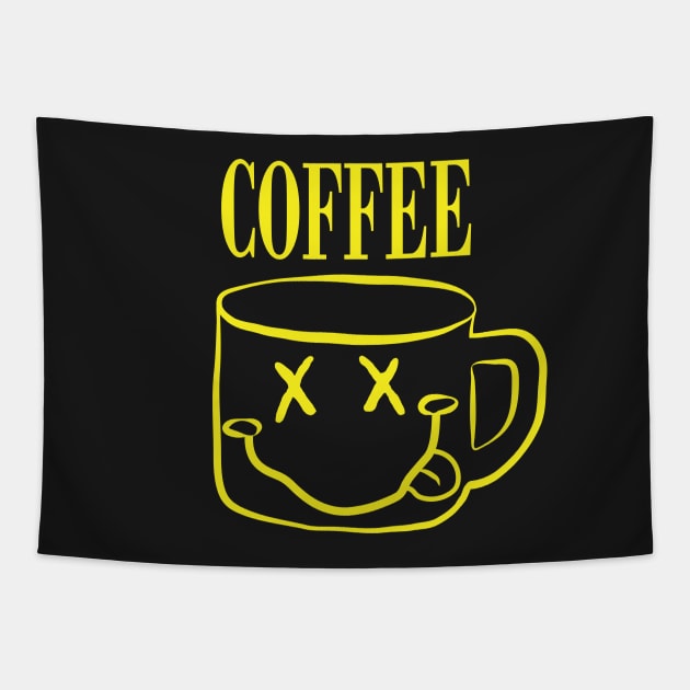 Happy Monday Grunge Coffee Tapestry by pelagio