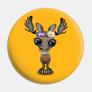 Cute Baby Moose Hippie Pin