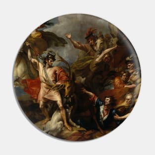 Alexander III of Scotland Rescued from the Fury of a Stag by the Intrepidity of Colin Fitzgerald (The Death of the Stag) by Benjamin West Pin