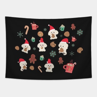 Christmas Maltipoo and Cookie Tapestry