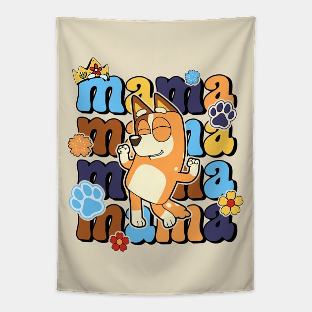 Bluey Mum Mom Mamma Tapestry by flataffex