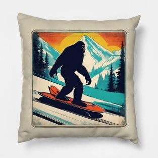 Funny Bobsleigh with Bigfoot Brother in the Winter Pillow