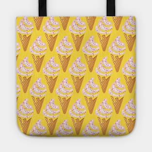 Ice cream pattern frozen yogurt in waffle cone Tote