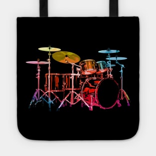 Drum Set (bold digital colors) Tote