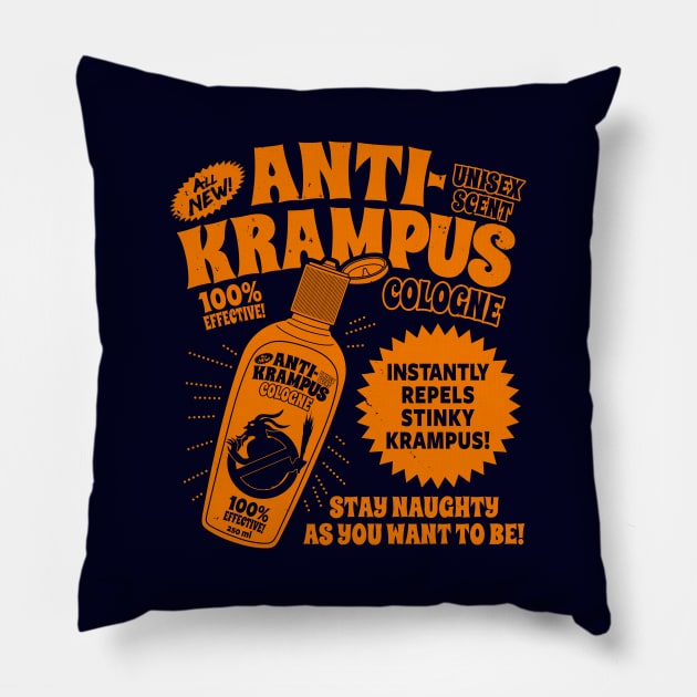 Funny Krampus Merry Krampus Christmas Retro Vintage Cologne Pillow by BoggsNicolas