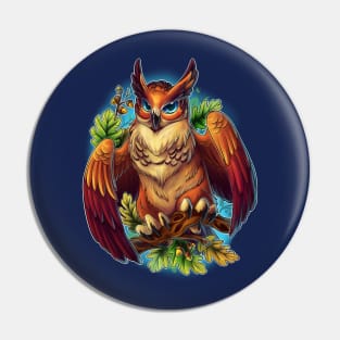 Oak Tree Owl Pin