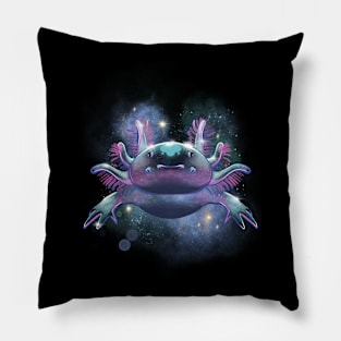 Cosmic Axolotl: A Starry Aquatic Odyssey Pillow