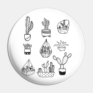 Cactus Family Ink Design Pin