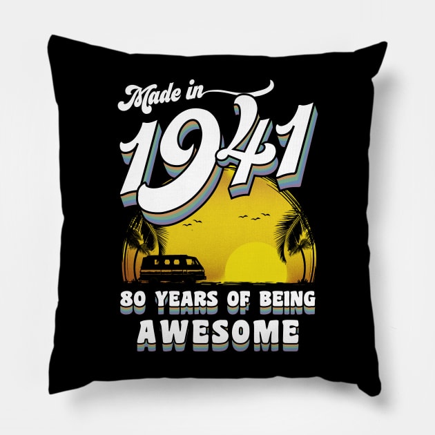 Made in 1941 All Original Parts 80 Birthday Gift Pillow by KsuAnn