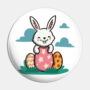 Easter Bunny Rabbit With Easter Eggs | Holidays Pin