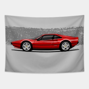 My drawing of the red Maranello Italian classic sports car Tapestry