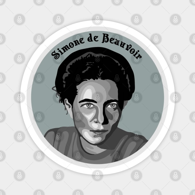 Simone de Beauvoir Magnet by Slightly Unhinged