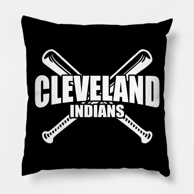 Cleveland Indians white style Pillow by Aldyz