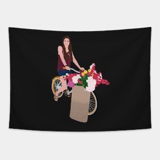 Haley: Flower Bike! Sticker Tapestry