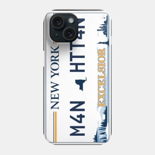 Manhattan car license plate Phone Case