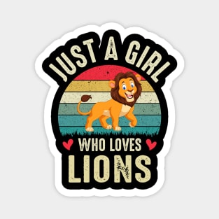 Just A Girl Who Loves Lions Best Gift For Lion Girl Animal Nature Lionne Girls Magnet