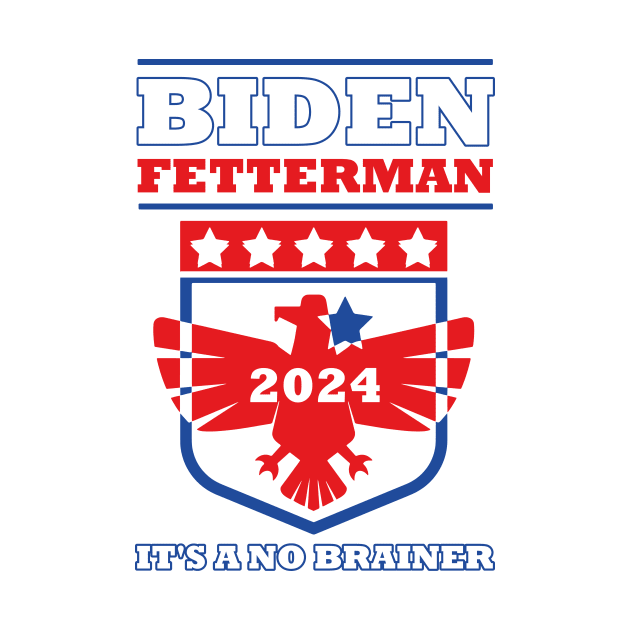 Biden Fetterman 2024 It's a No Brainer Funny Political Humor by star trek fanart and more