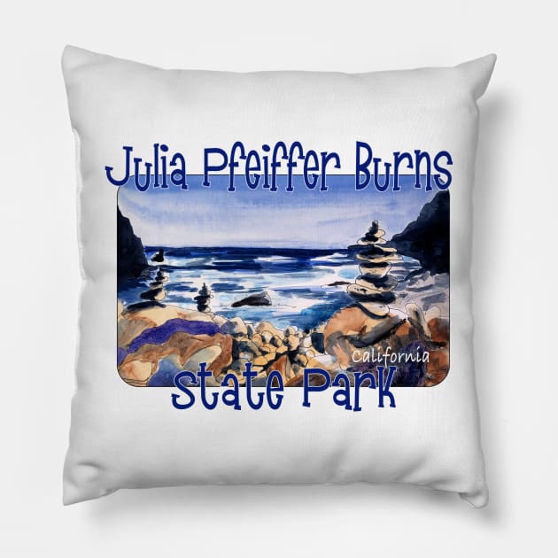 Julia Pfeiffer Burns State Park, California Pillow by MMcBuck