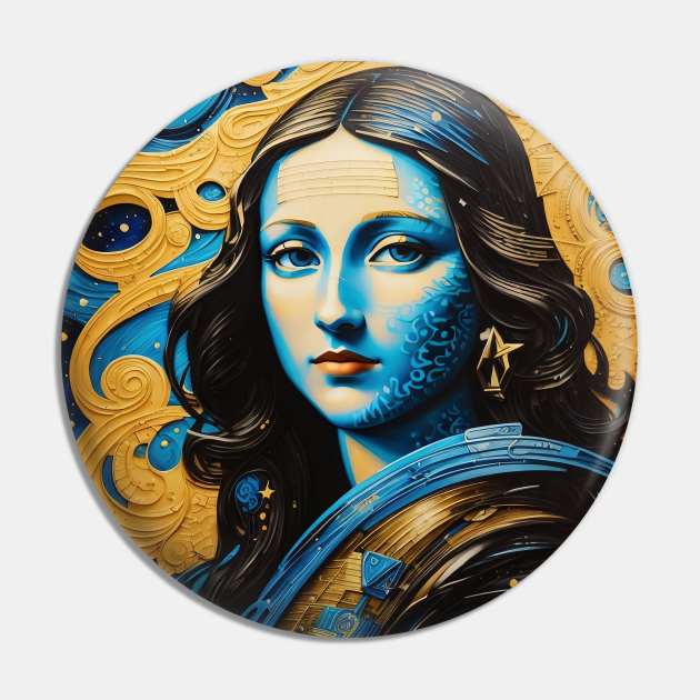 Modern Mona Lisa Pin by JapKo