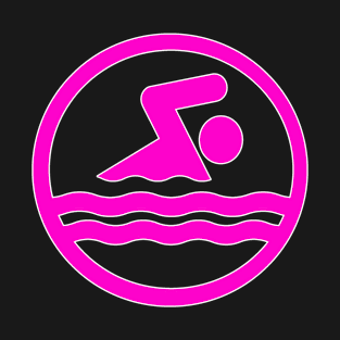 Pink Swimming and Diving Girls Swimmer Swim Icon T-Shirt