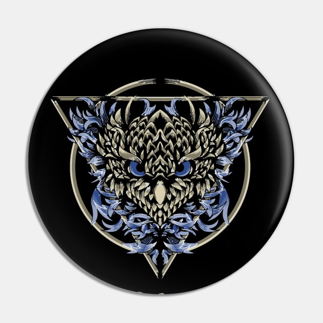 The Blue Owl Society Pin by black8elise