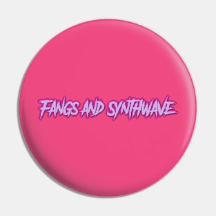 Fangs and Synthwave Long Violet Logo Pin