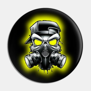 Toxic/Radioactive Skull Gas Mask Pin